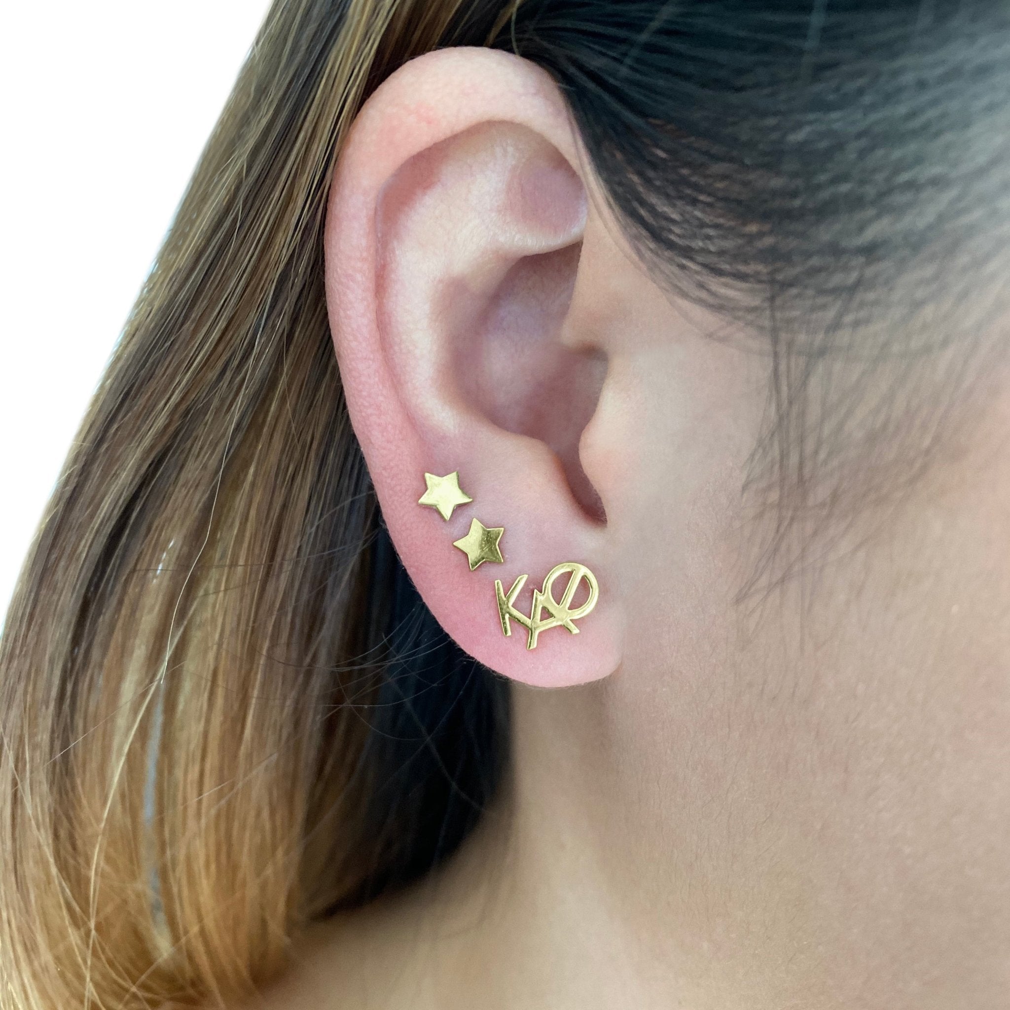 14k Gold Kappa Alpha Theta Earrings | mazi + zo sorority jewelry