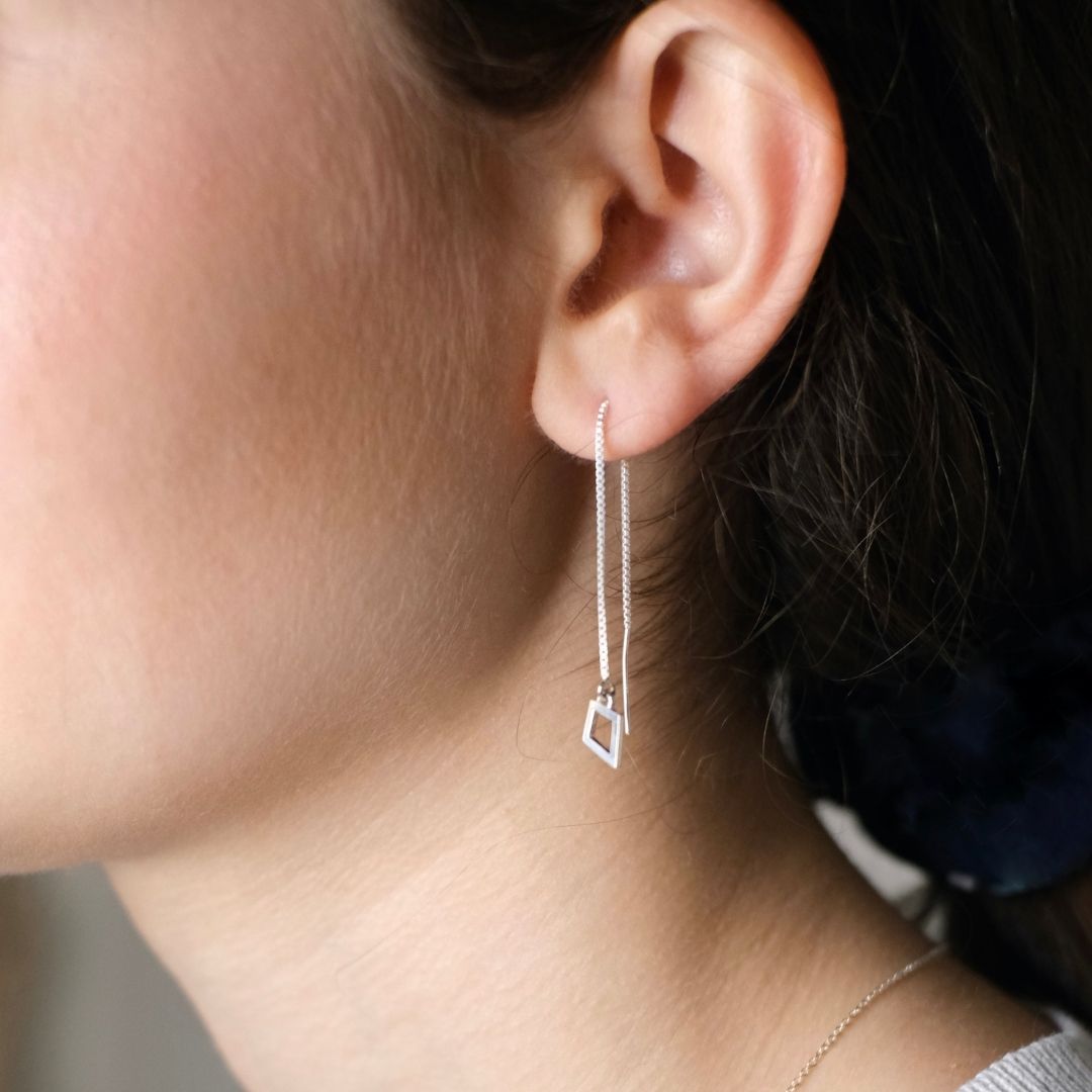 Sterling Silver Kite Threader Earrings | mazi + zo