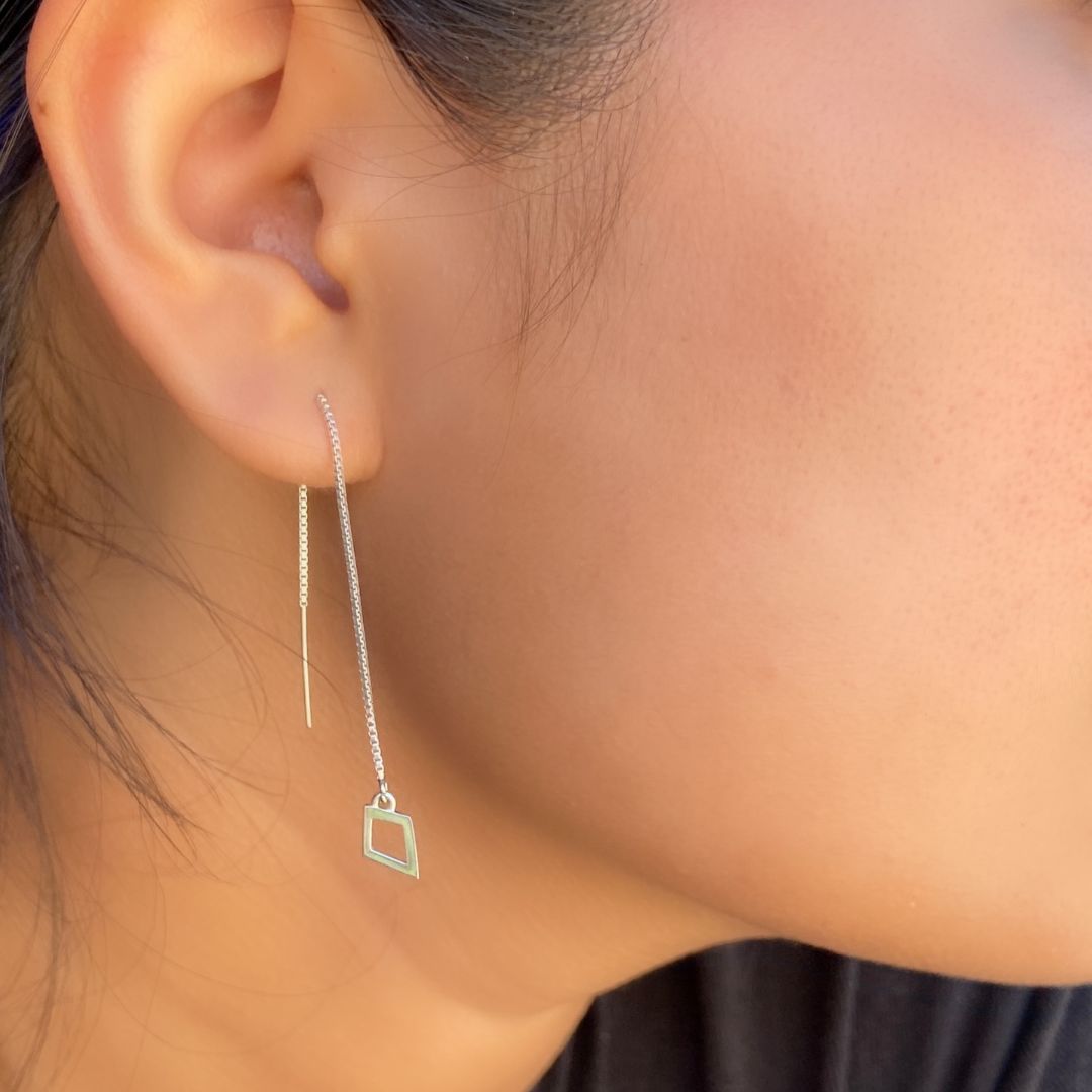 Sterling Silver Kite Threader Earrings | mazi + zo