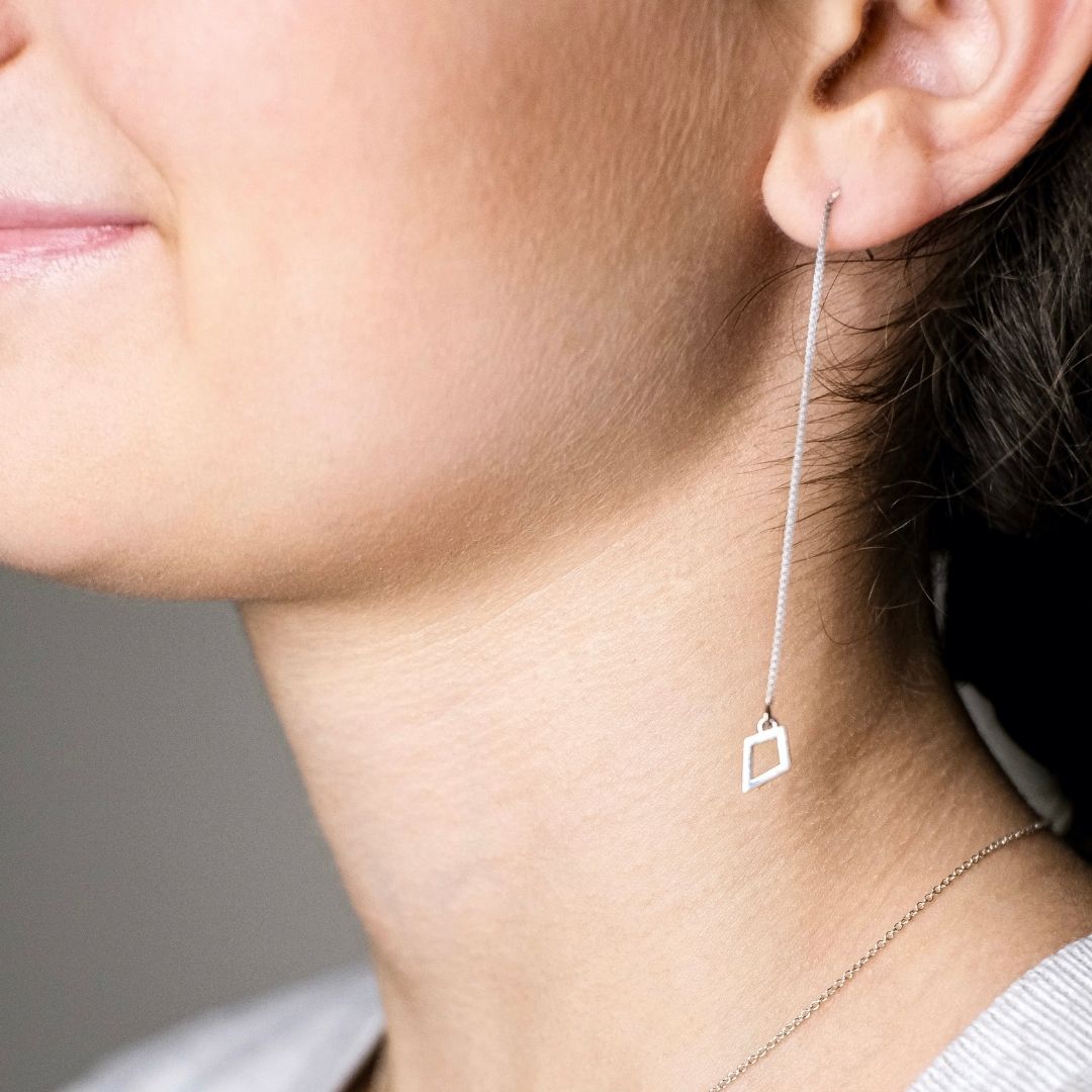 Sterling Silver Kite Threader Earrings | mazi + zo