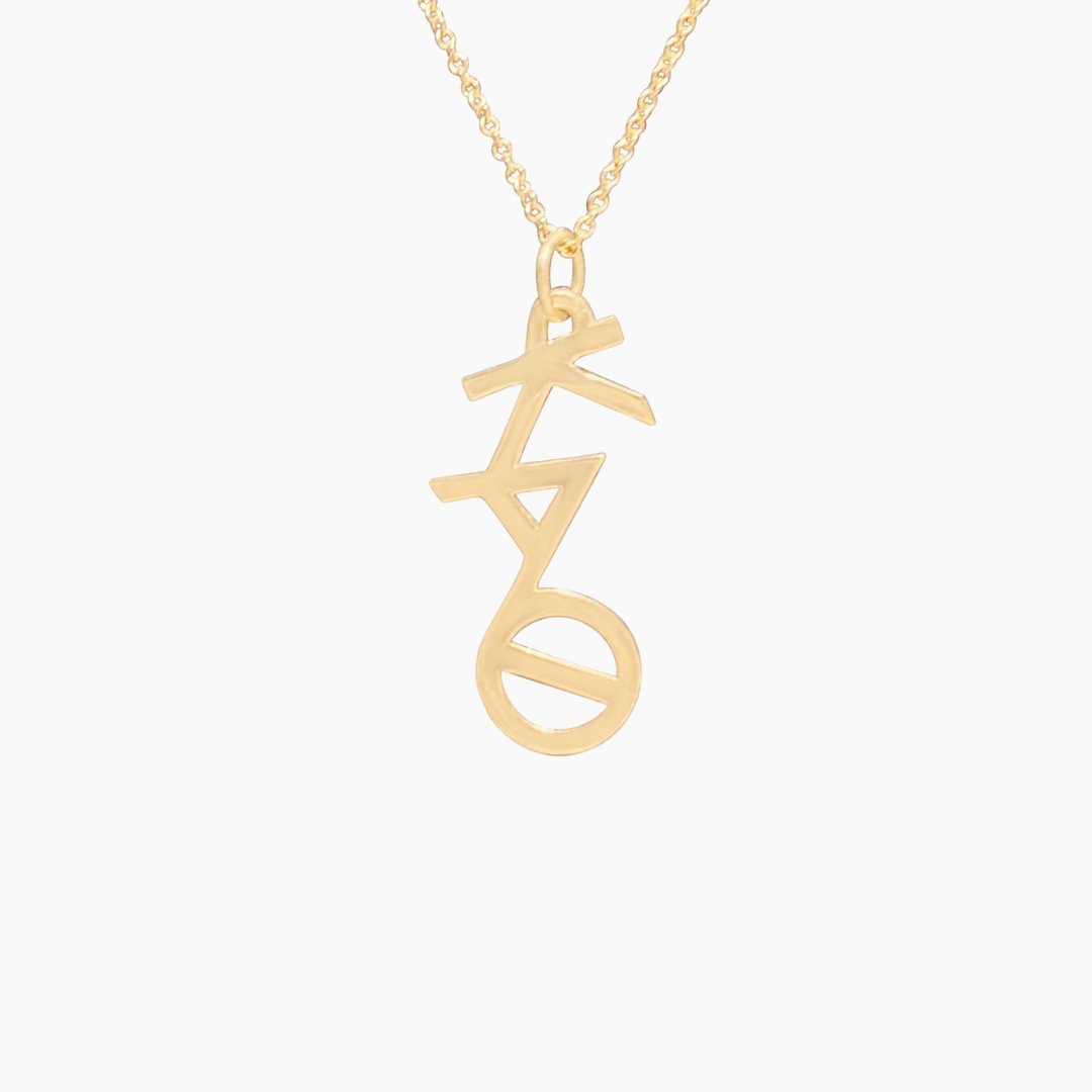 14k Gold Kappa Alpha Theta Lavalier Necklace | mazi + zo sorority jewelry