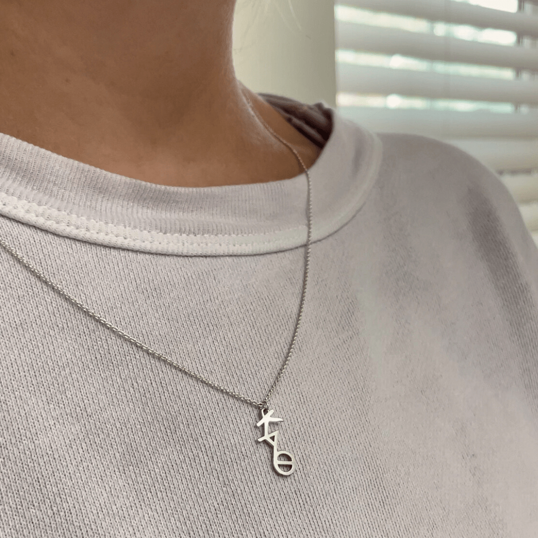 Sterling Silver Kappa Alpha Theta Lavalier Necklace | mazi + zo sorority jewelry