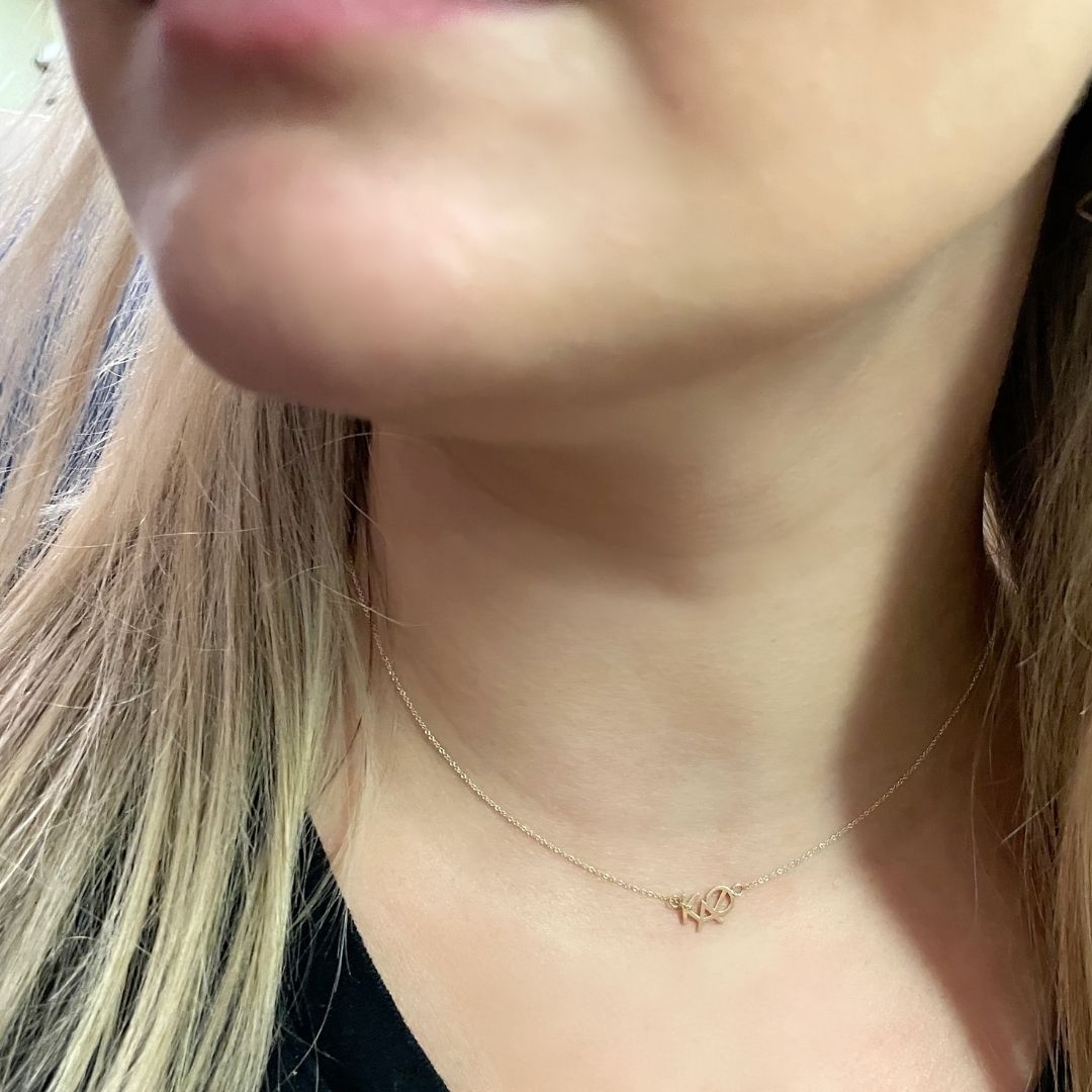 14k Gold Kappa Alpha Theta Necklace | mazi + zo sorority jewelry
