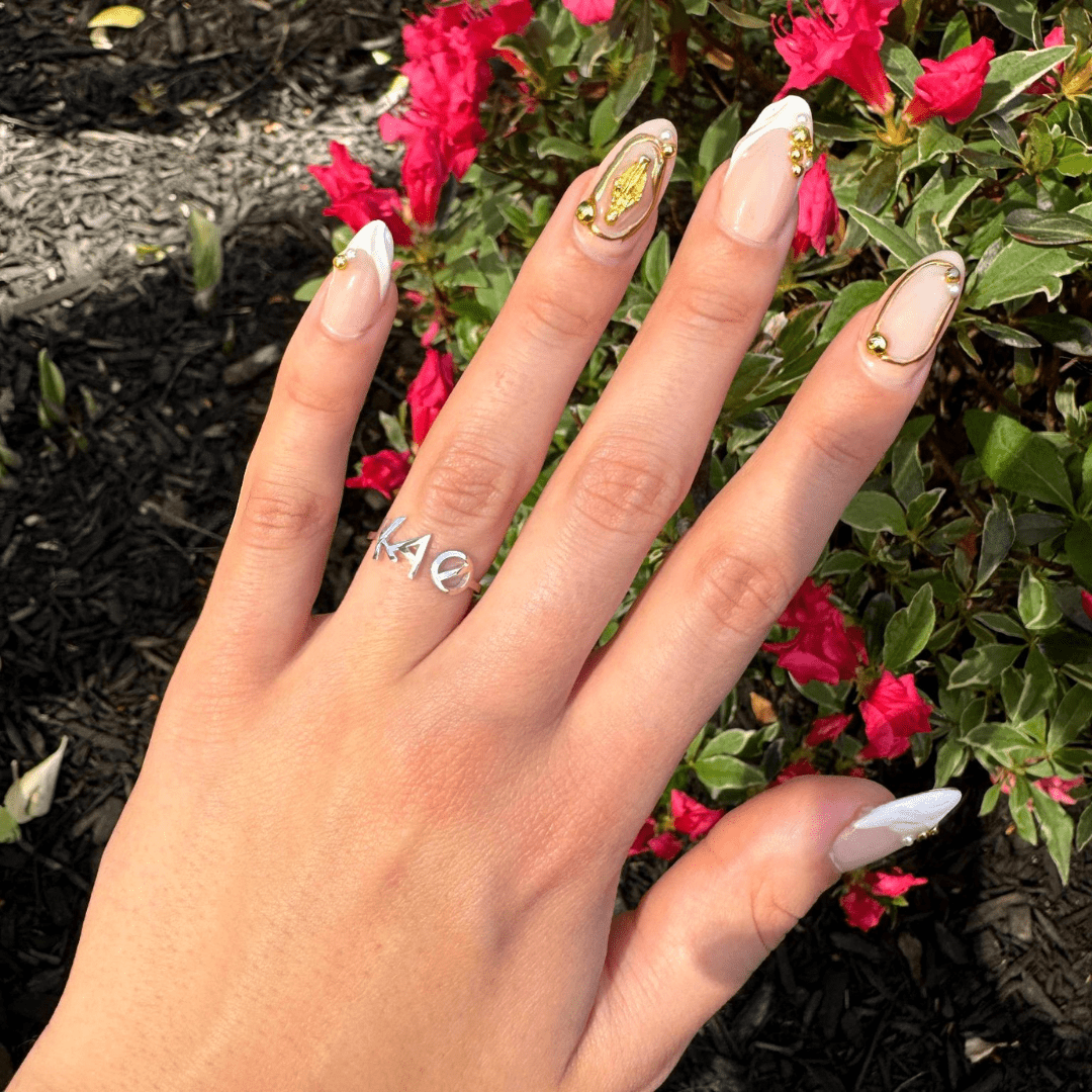 Silver Kappa Alpha Theta (Theta) ring | mazi + zo sorority jewelry