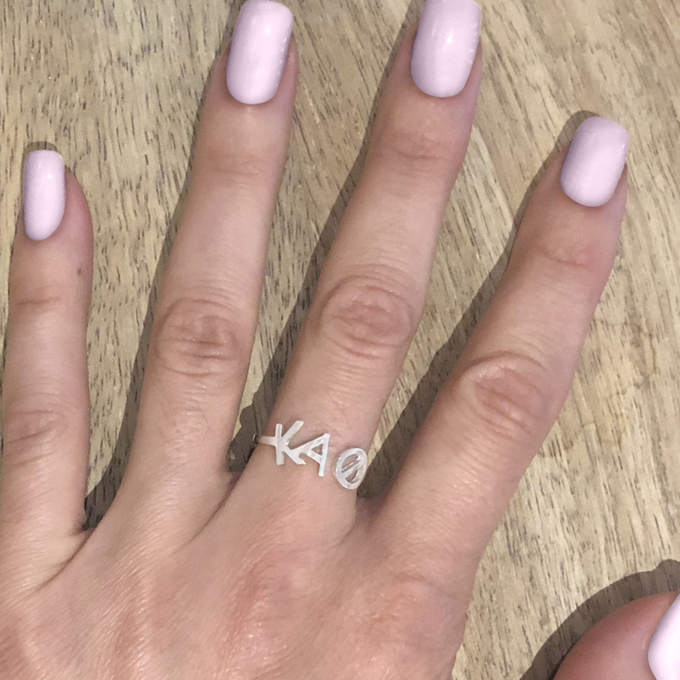 Silver Kappa Alpha Theta sorority ring by mazi + zo