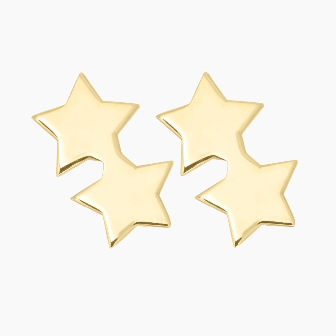 14k Gold Kappa Alpha Theta Twin Star Earrings | mazi + zo sorority jewelry