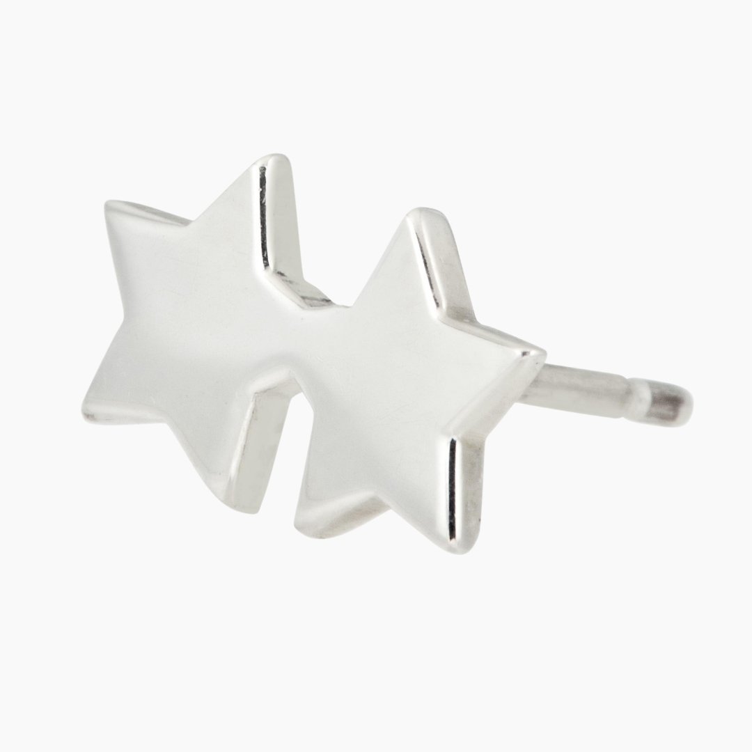Sterling Silver Double Star Earrings | mazi + zo jewelry