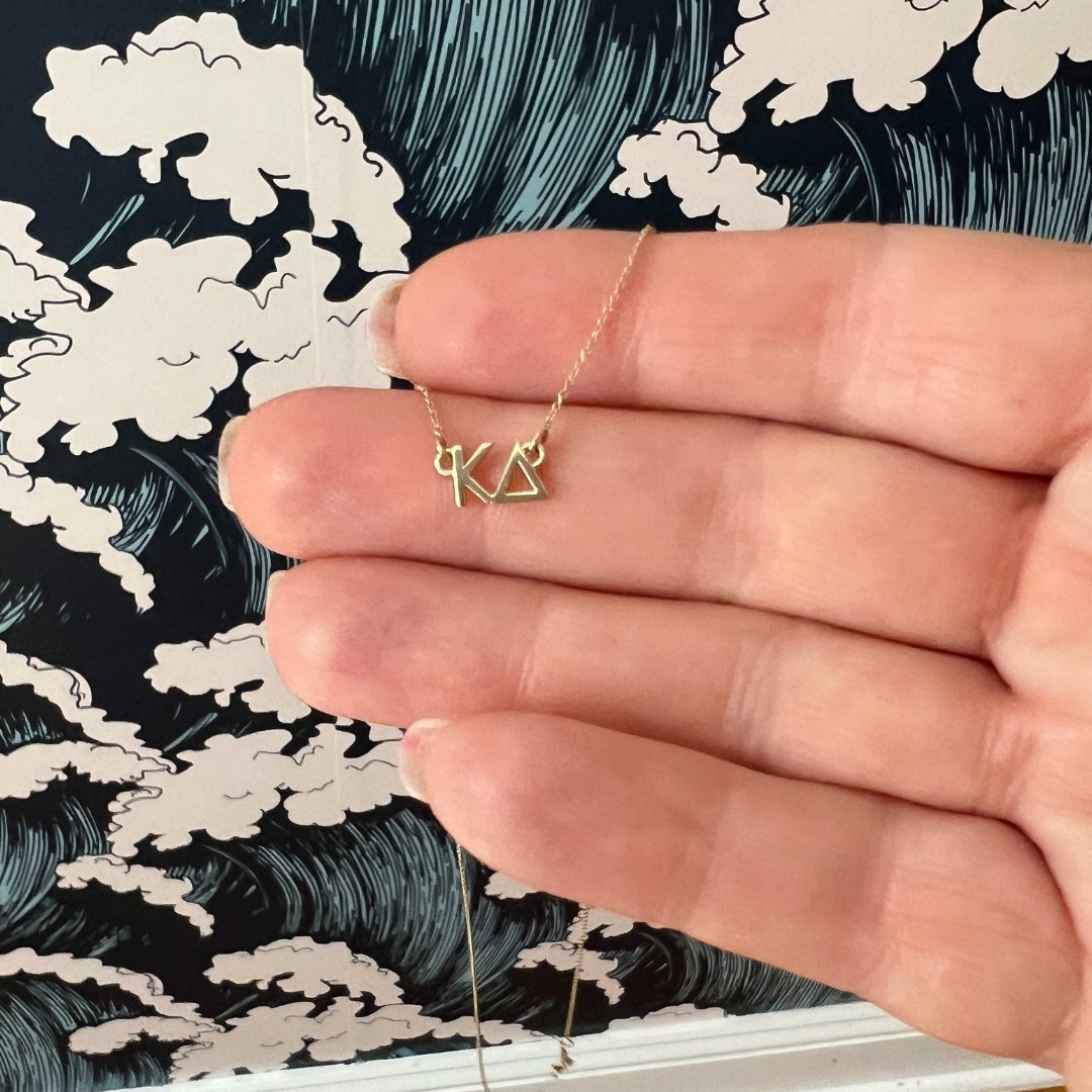 14k Gold Kappa Delta Necklace | mazi + zo sorority jewelry