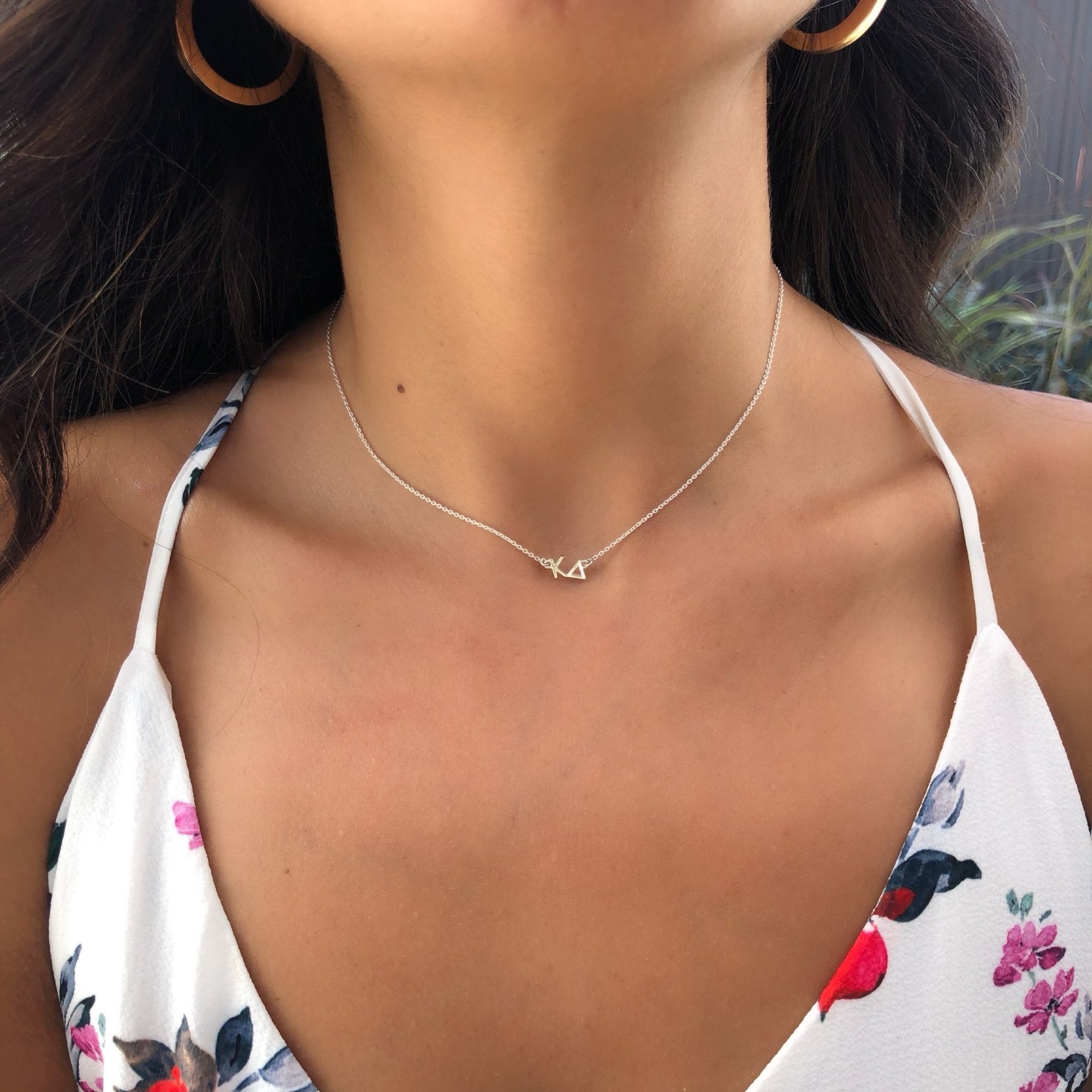 Sterling Silver Kappa Delta (KD) Necklace | mazi + zo sorority jewelry