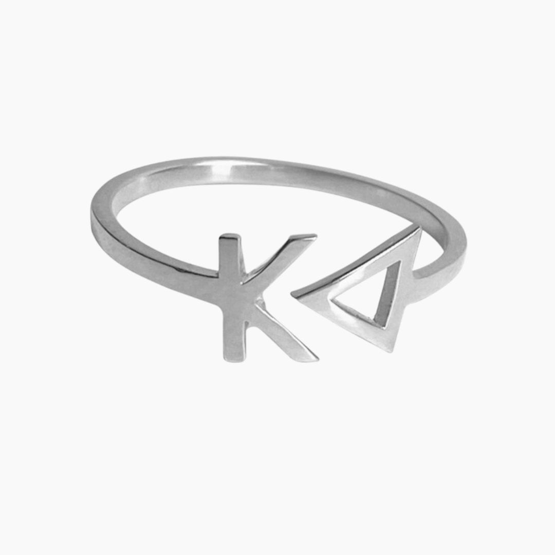 Sterling Silver Kappa Delta (KD) ring | mazi + zo sorority jewelry