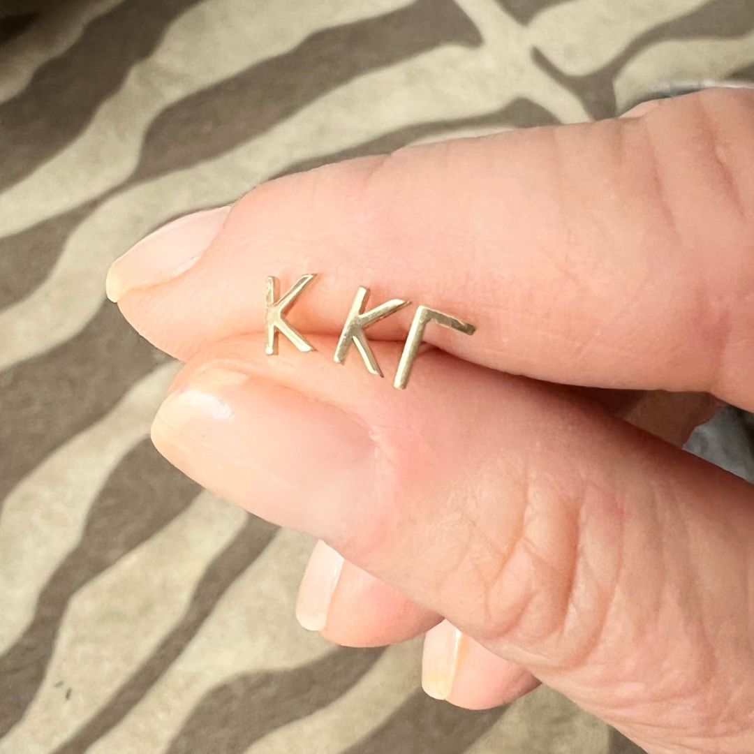 14k Gold Kappa Kappa Gamma earrings | mazi + zo sorority jewelry