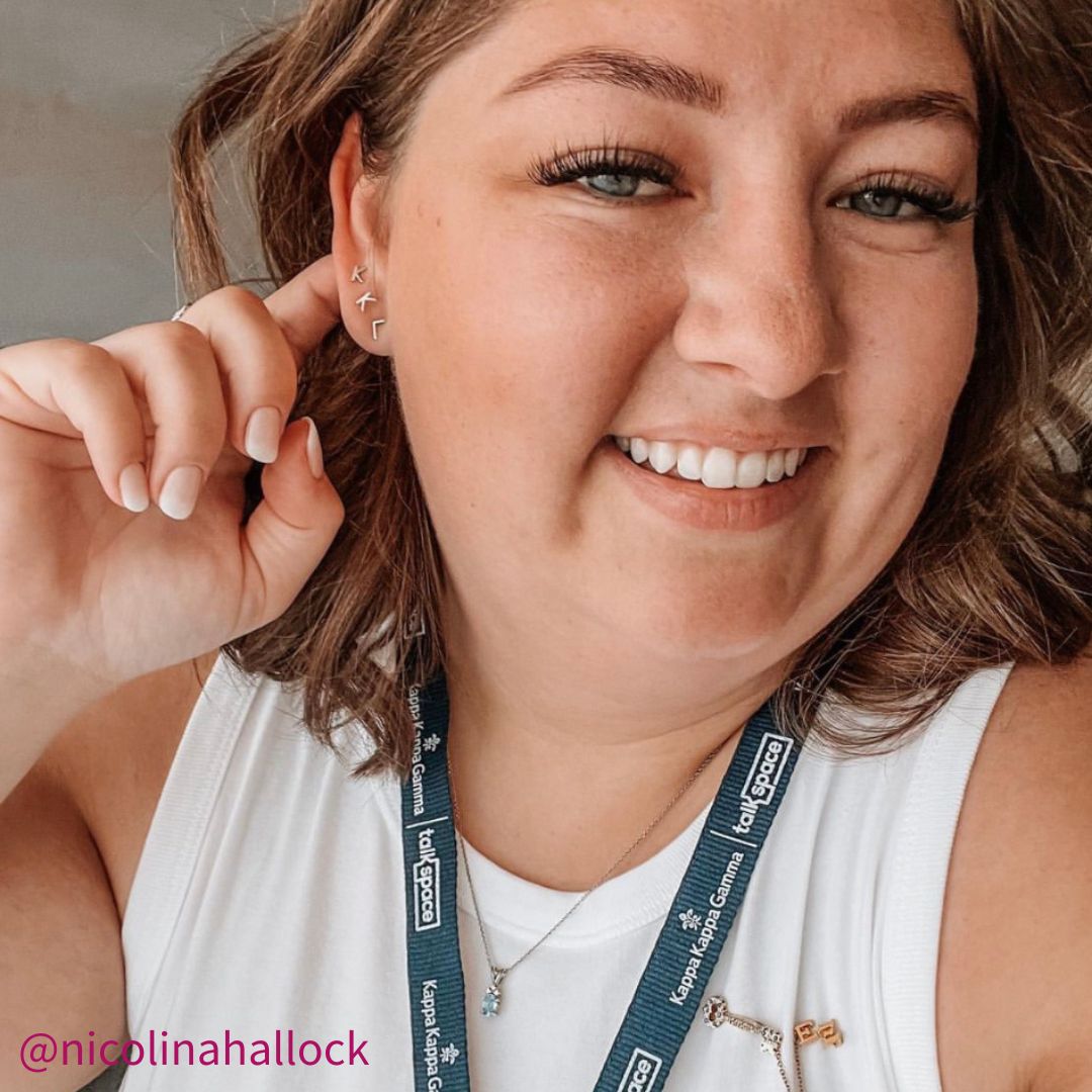 Silver Kappa earrings on @nicolinahallock