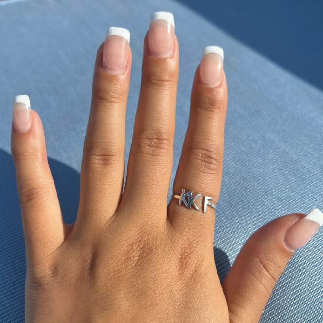 Silver Kappa Kappa Gamma (Kappa) ring | mazi + zo sorority jewelry