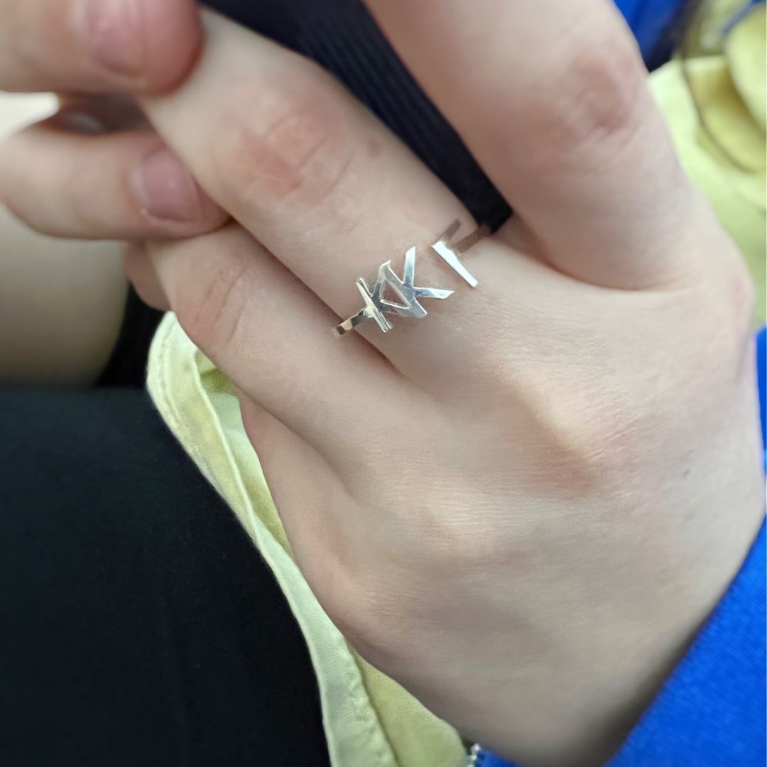 Silver Kappa Kappa Gamma (Kappa) ring | mazi + zo sorority jewelry
