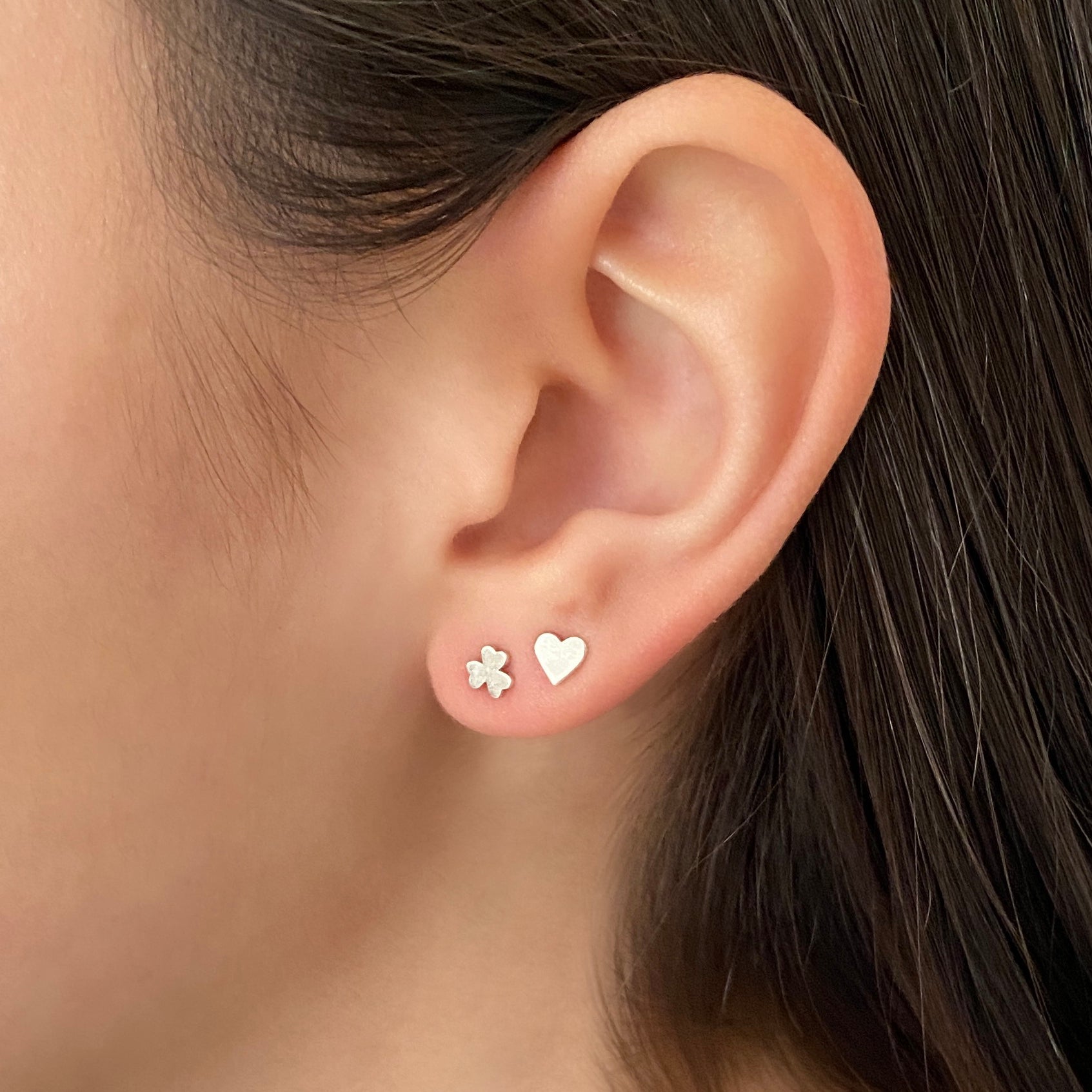 Sterling Silver Irish Shamrock & Heart Earrings | mazi + zo jewelry