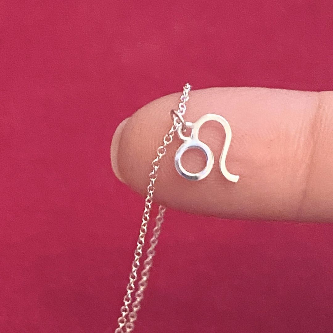 Sterling Silver Leo Sign Necklace | Zodiac Necklace | Horoscope Jewelry | mazi + zo