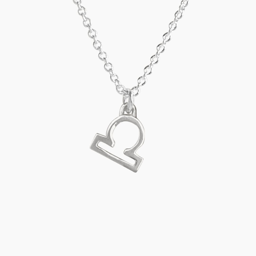 Sterling Silver Libra Sign Necklace | Zodiac Necklace | Horoscope Jewelry | mazi + zo