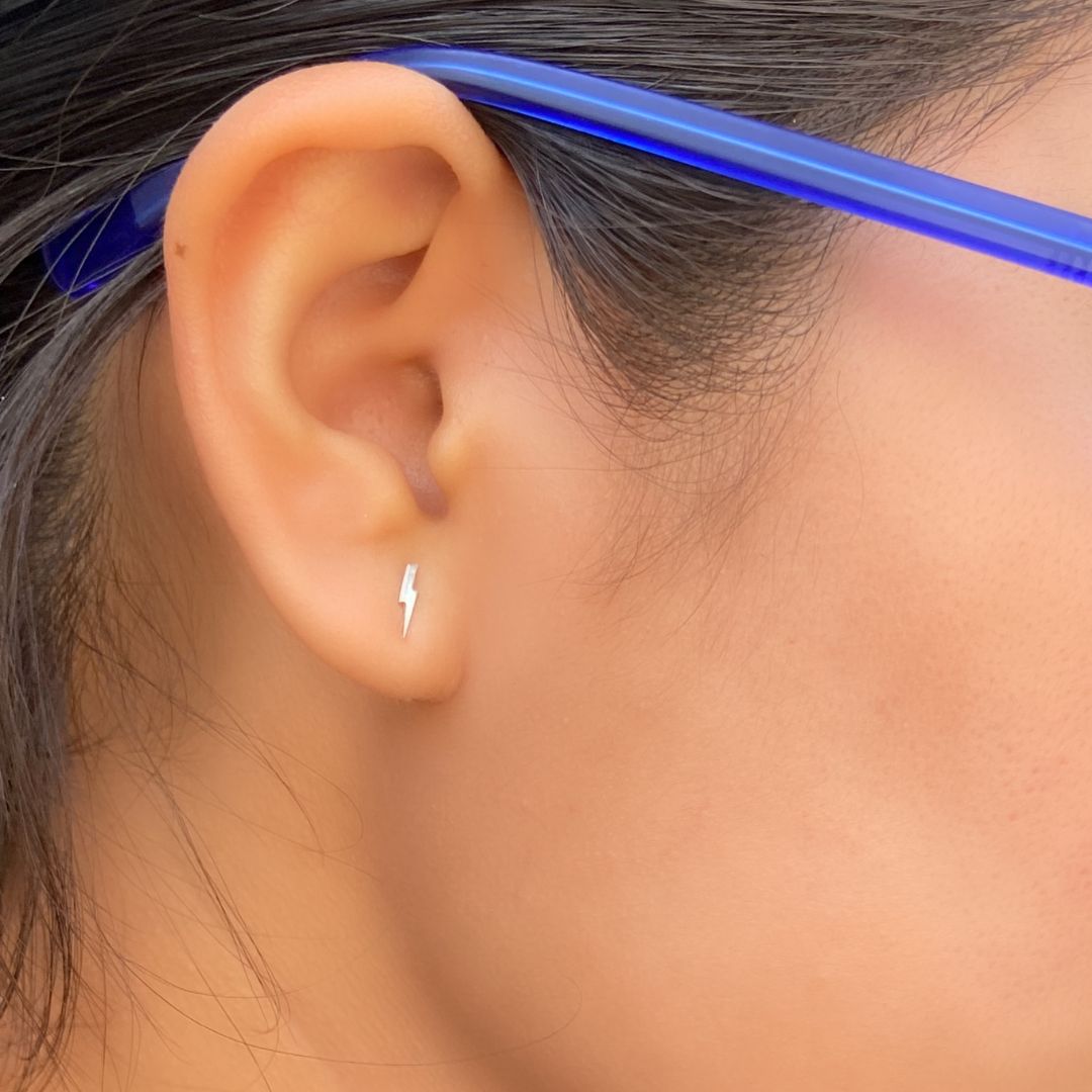 Sterlng Silver Lightning Bolt Earrings | mazi + zo jewelry