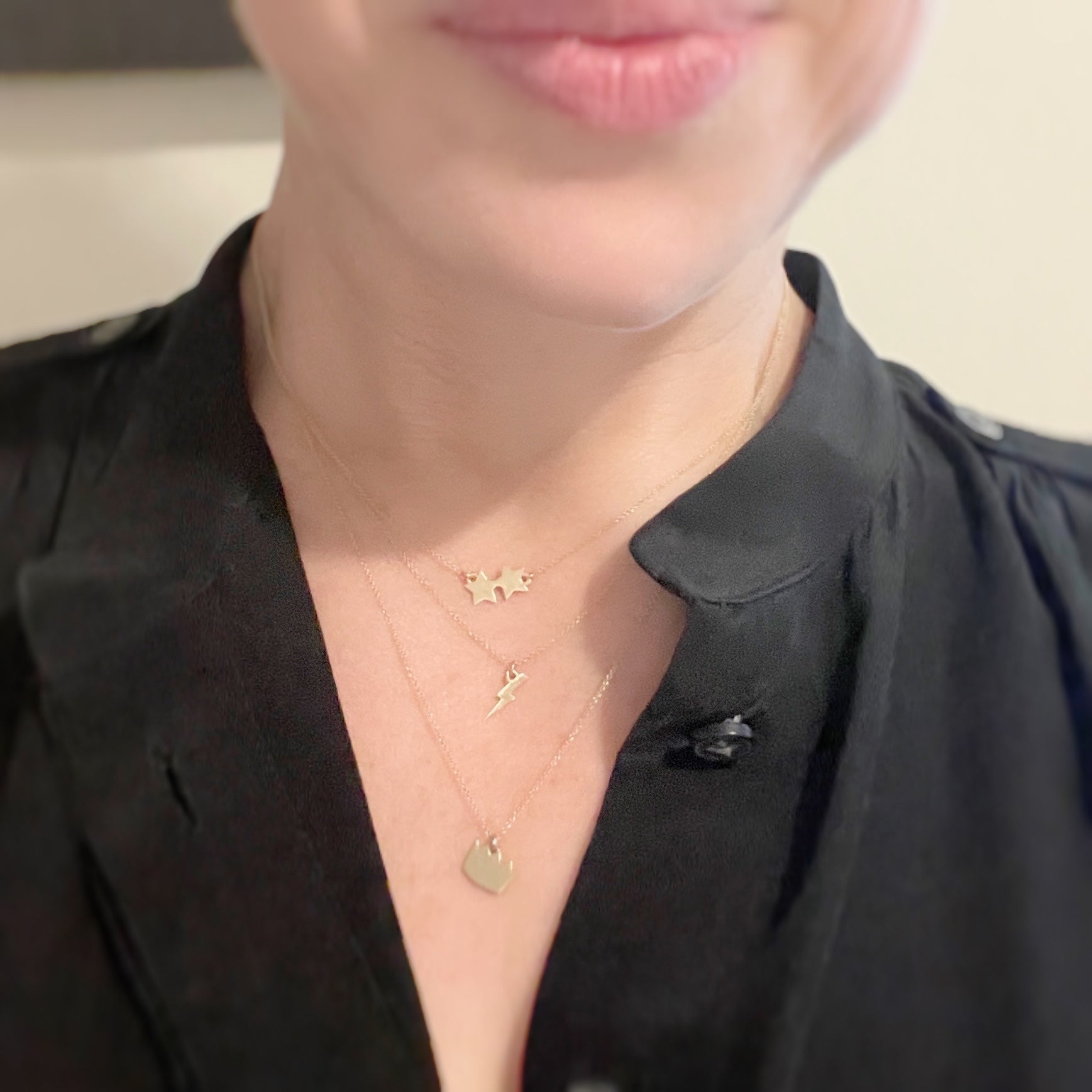 14k Gold Lightning Bolt Necklace | mazi + zo jewelry