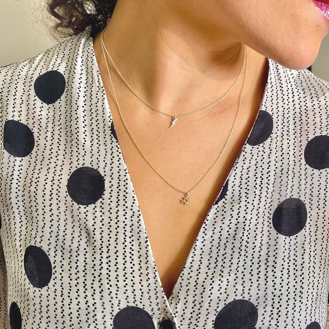 Sterling Silver Lightning Bolt Necklace | mazi + zo jewelry