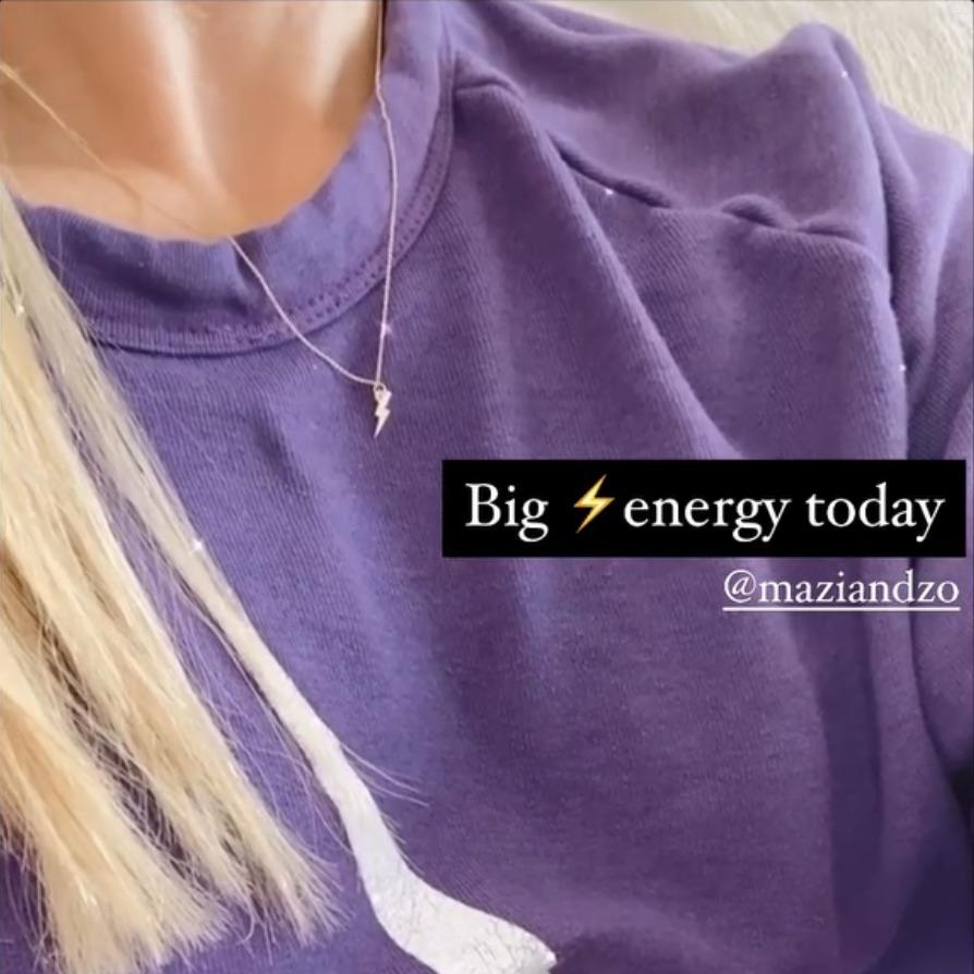 Sterling Silver Lightning Bolt Necklace on Bethann Wagner (@bethann.wagner) | mazi + zo jewelry
