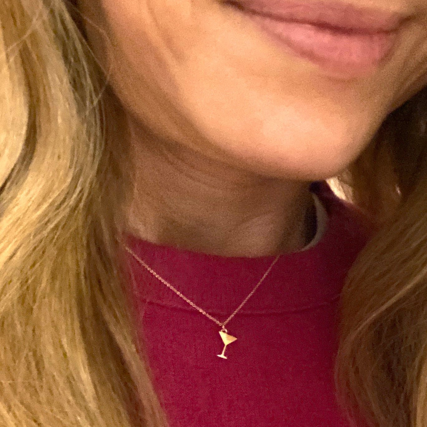 14k Gold Martini Glass Necklace| mazi + zo