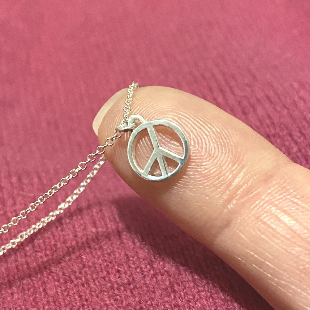 Sterling Silver Peace Necklace | mazi + zo jewelry