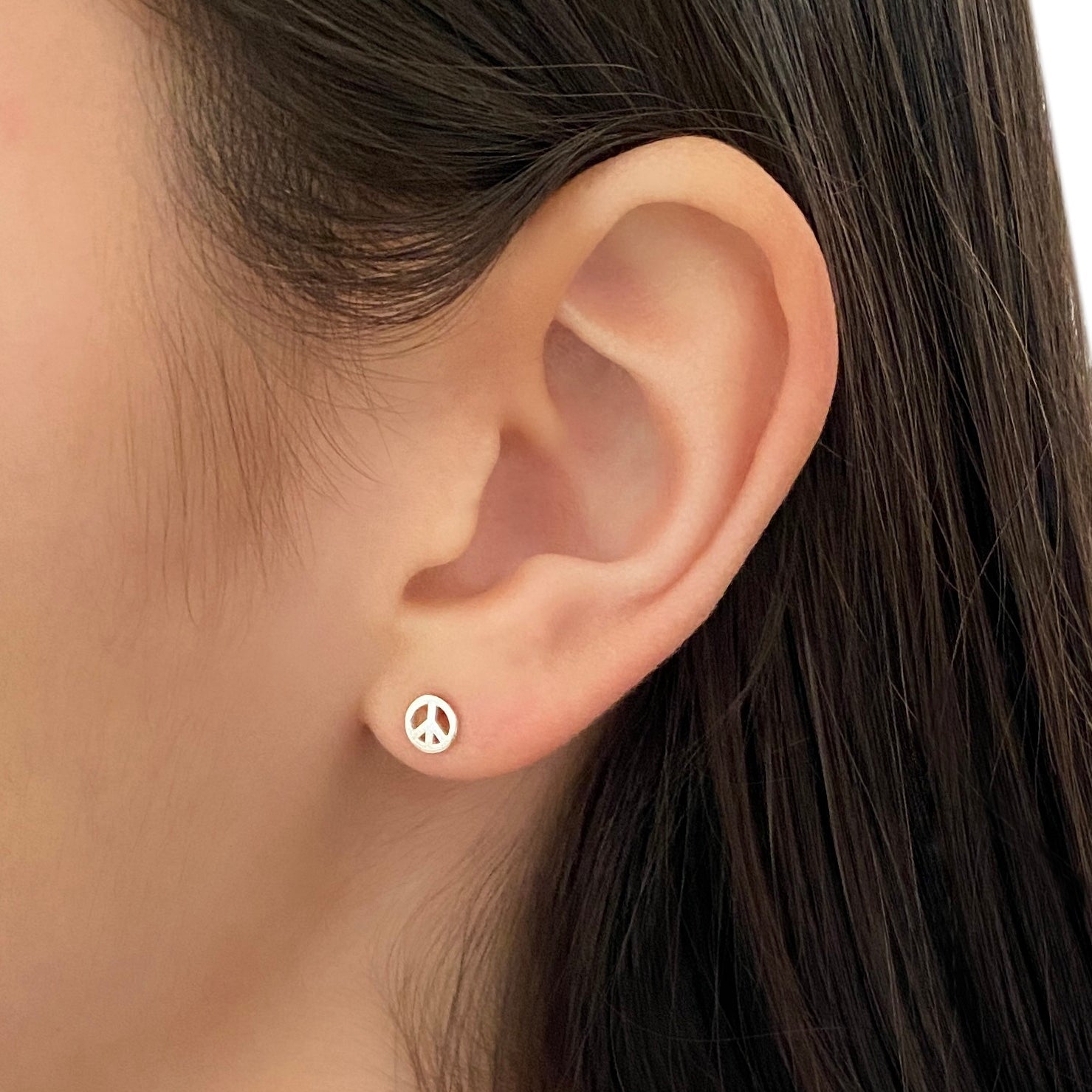 Sterling Silver Peace Symbol Earrings | mazi + zo jewelry