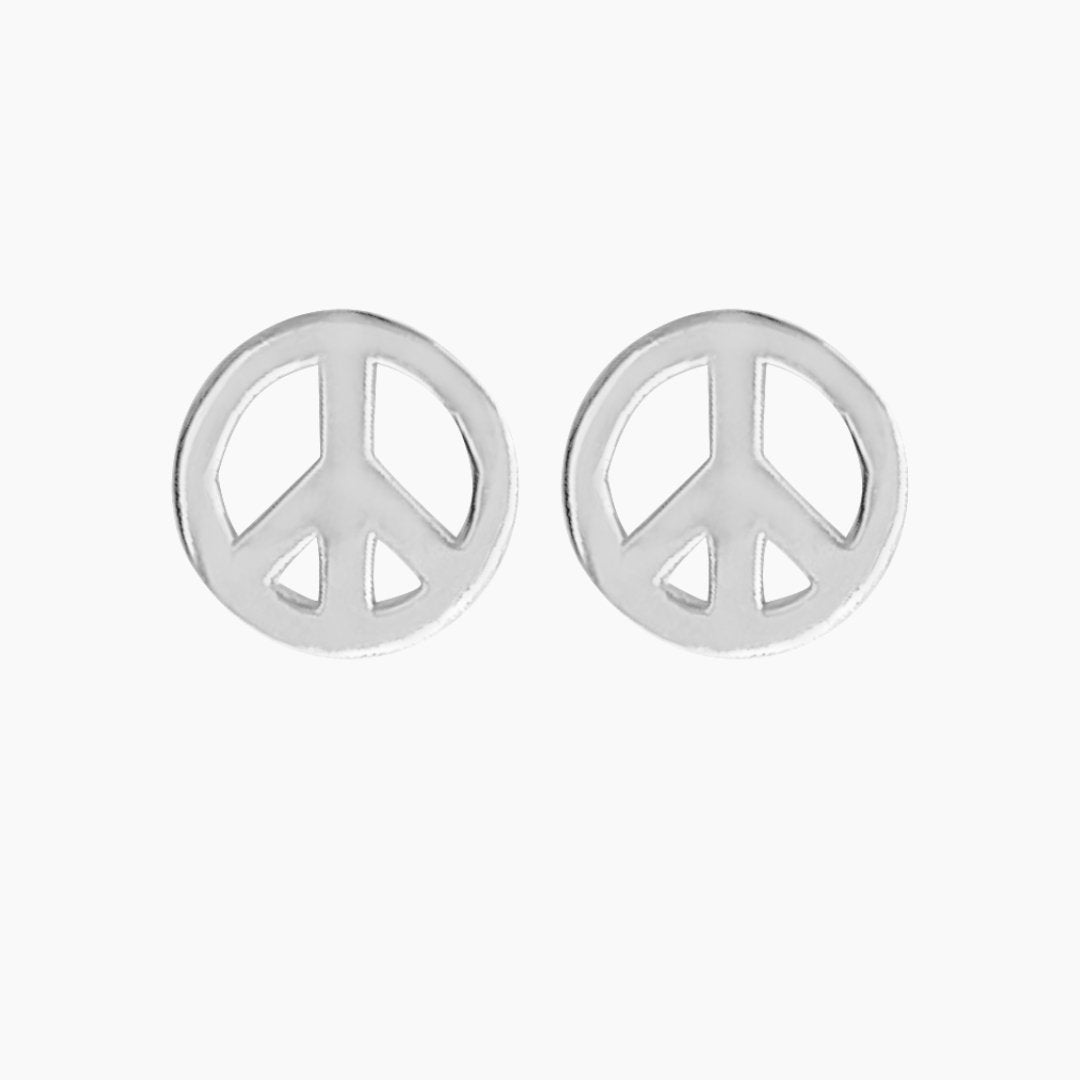 Sterling Silver Peace Symbol Earrings | mazi + zo jewelry