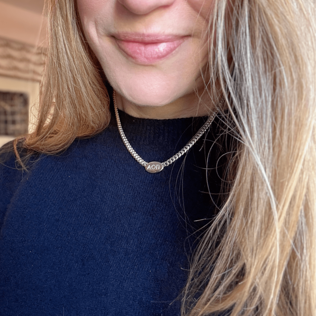 Personalized Alpha Omicron Pi Necklace
