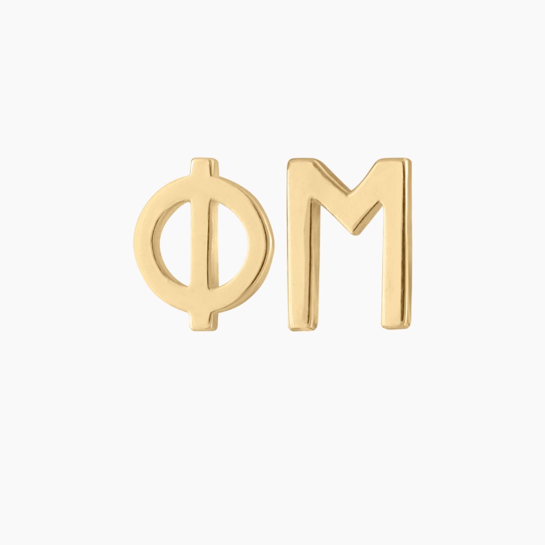 14k Gold Phi Mu earrings | mazi + zo sorority jewelry