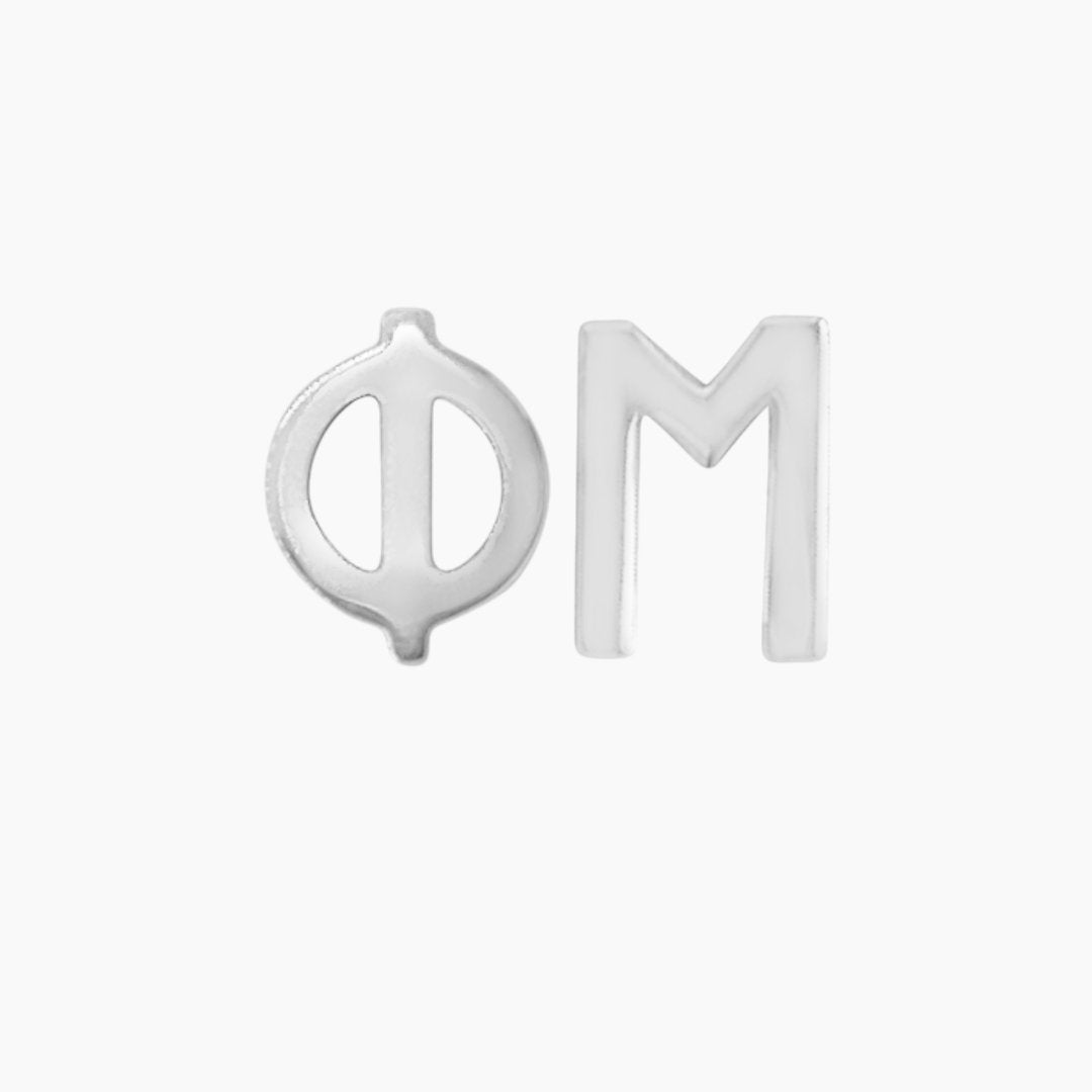 Sterling silver Phi Mu earrings | mazi + zo sorority jewelry