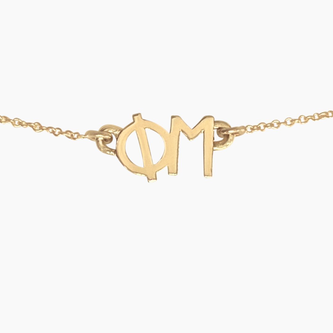 14k Gold Phi Mu Necklace | mazi + zo sorority jewelry