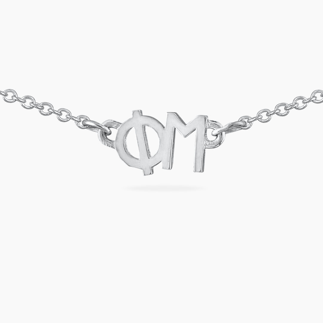 Sterling Silver Phi Mu Necklace | mazi + zo sorority jewelry