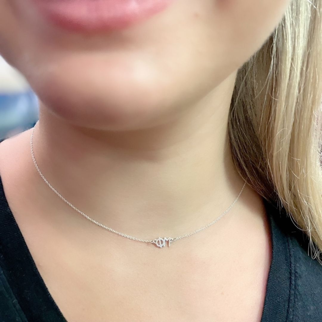 Sterling Silver Phi Mu Necklace | mazi + zo sorority jewelry