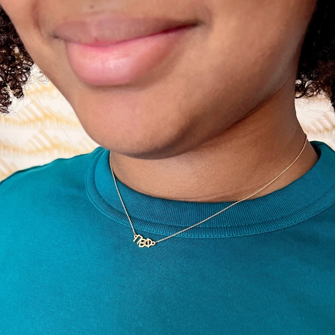 14k gold Pi Beta Phi necklace | mazi + zo sorority jewelry