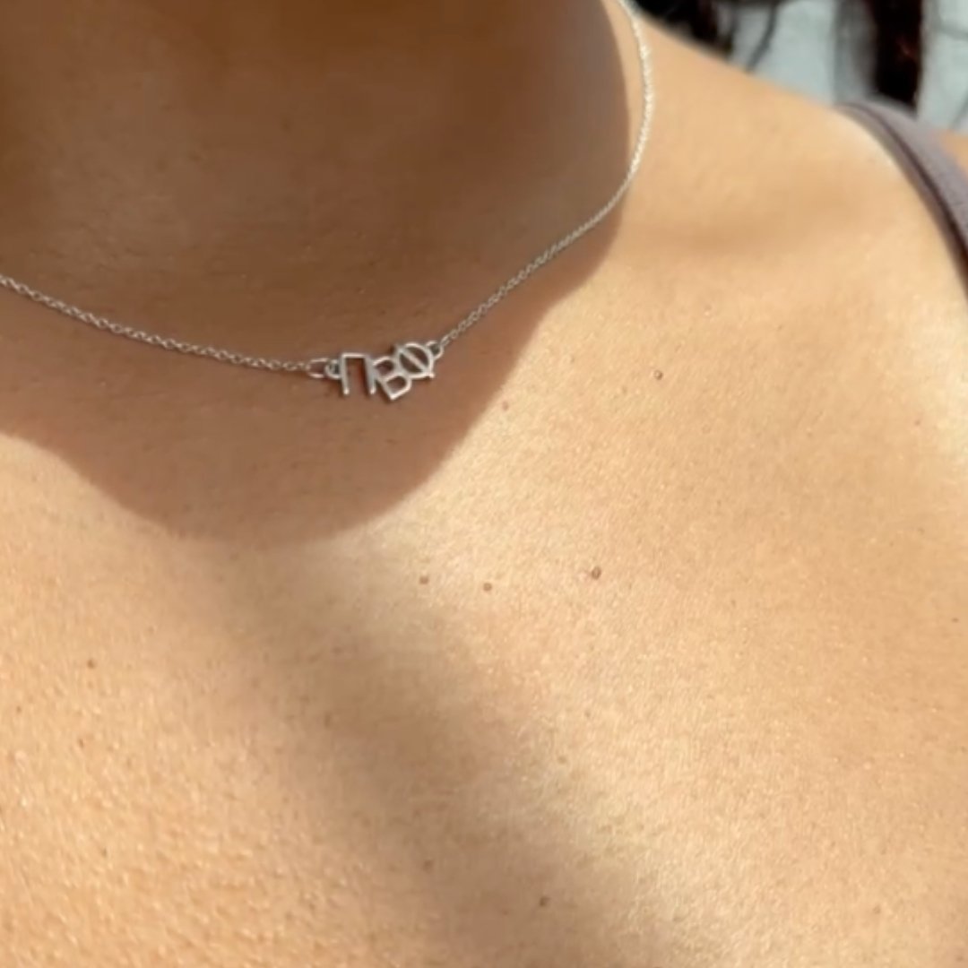 Pi Beta Phi necklace | silver | mazi + zo sorority jewelry