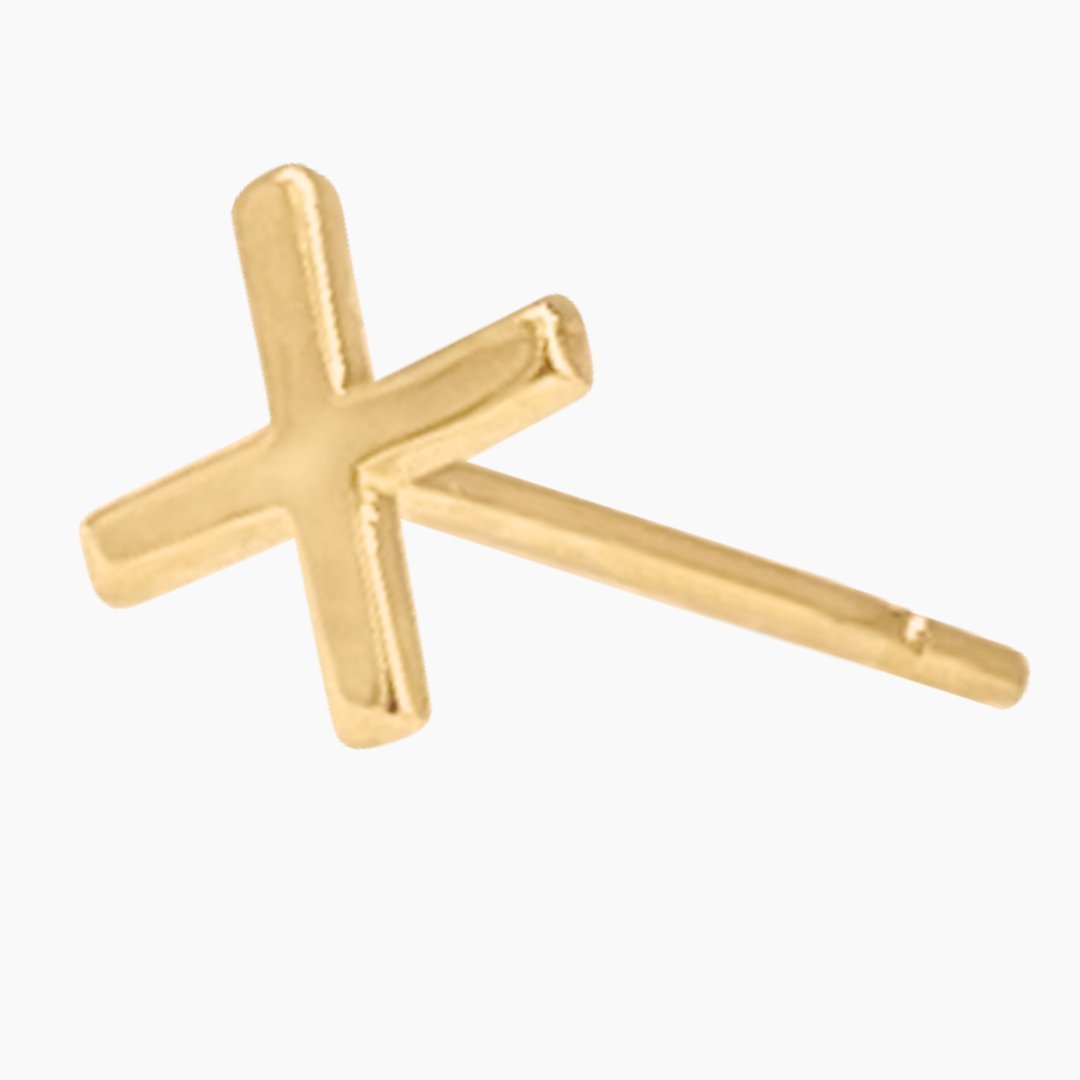 14k Gold Plus Sign Earrings | mazi + zo jewelry