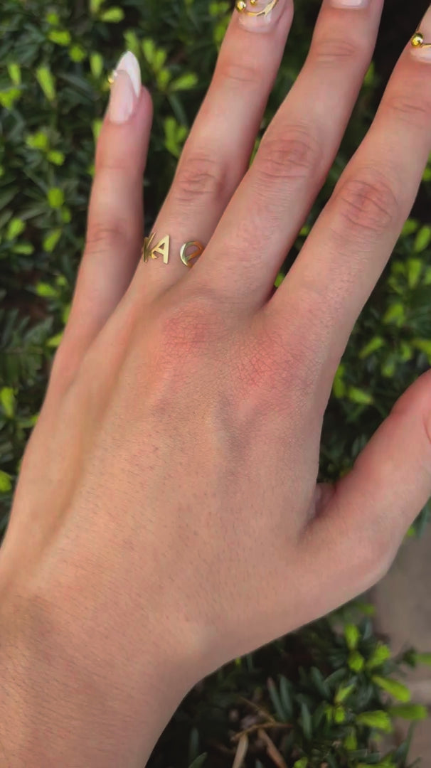 Gold Kappa Alpha Theta Ring | mazi + zo sorority jewelry