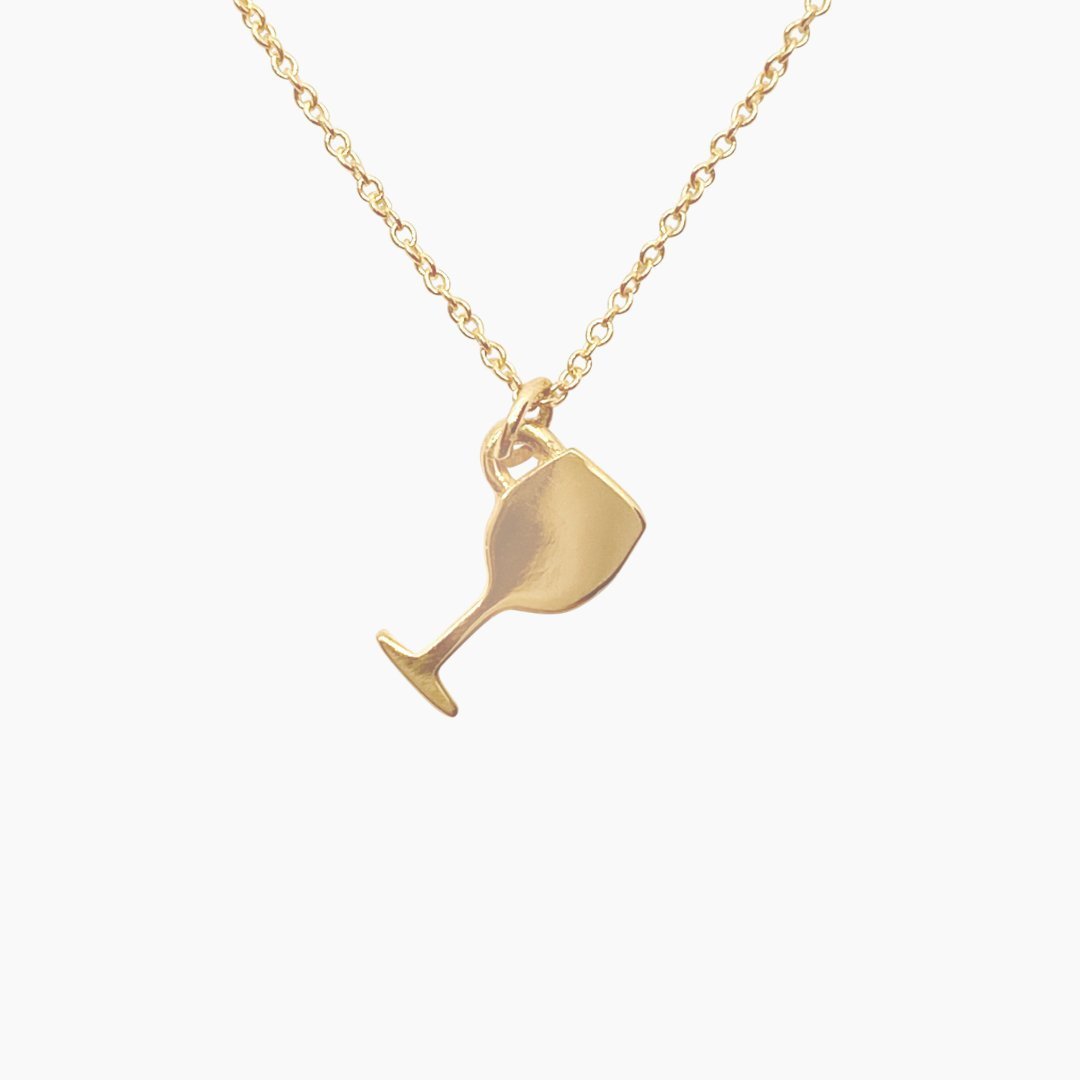 14k Gold Red Wine Glass Necklace| mazi + zo