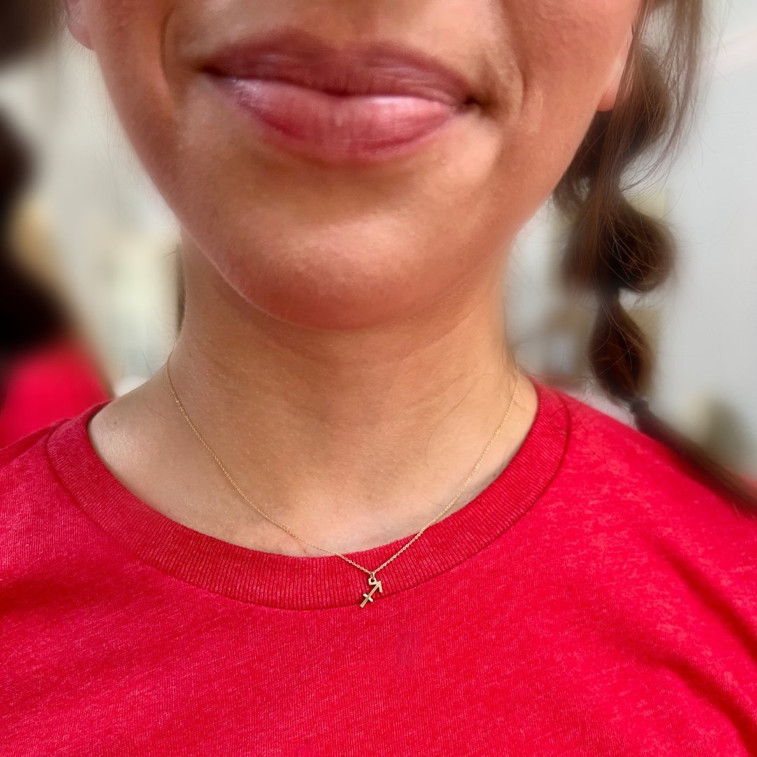 14k Gold Sagittarius Sign Necklace | Zodiac Necklace | Horoscope Jewelry | mazi + zo