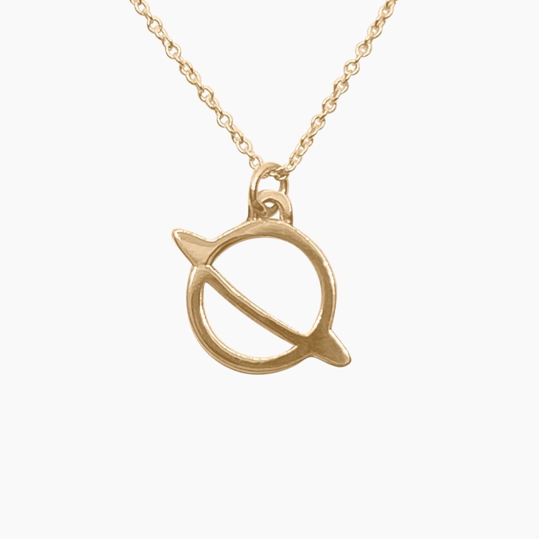 14k Gold Saturn Necklace | mazi + zo jewelry