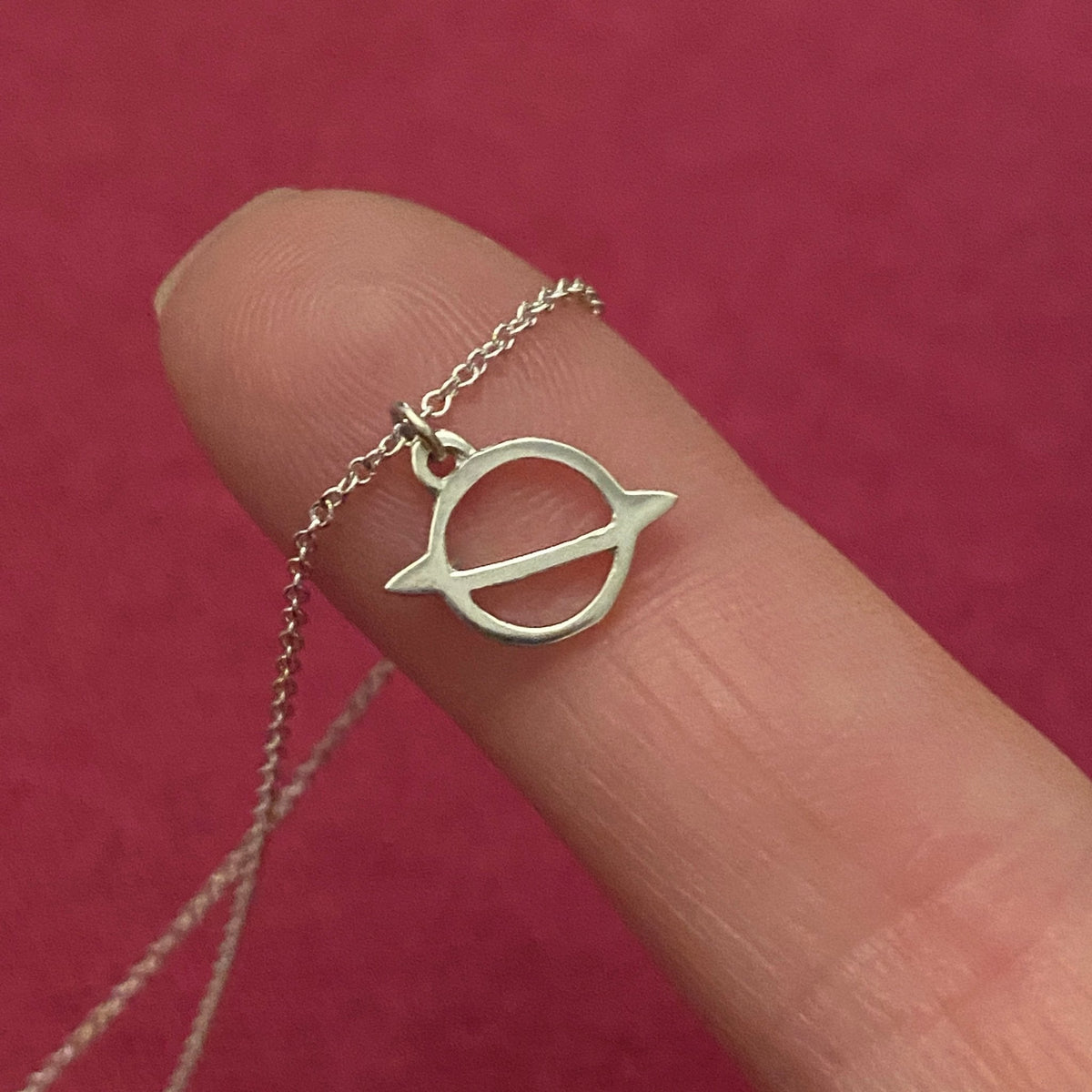 Sterling Silver Saturn Necklace | mazi + zo jewelry