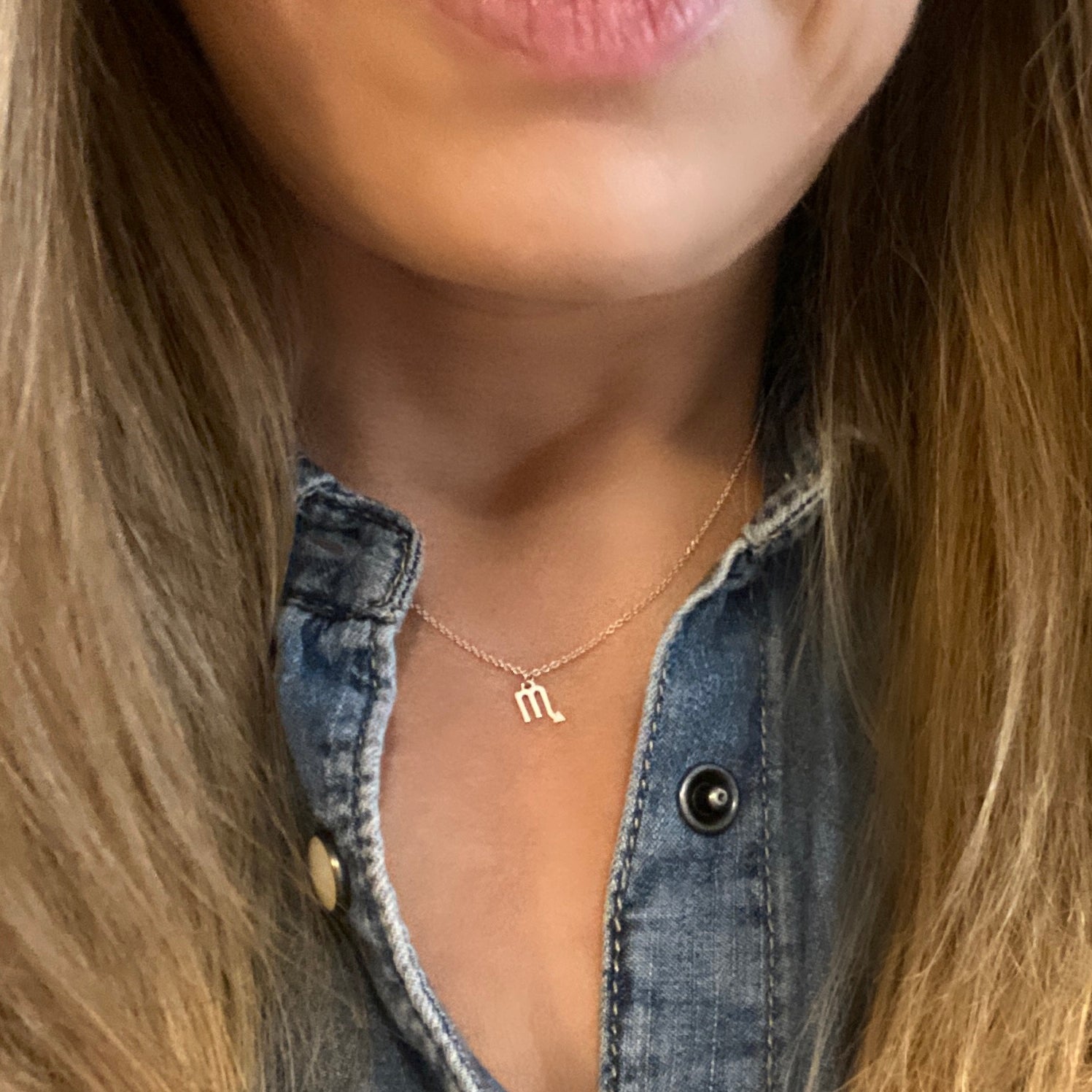 14k Gold Scorpio Sign Necklace | Zodiac Necklace | Horoscope Jewelry | mazi + zo