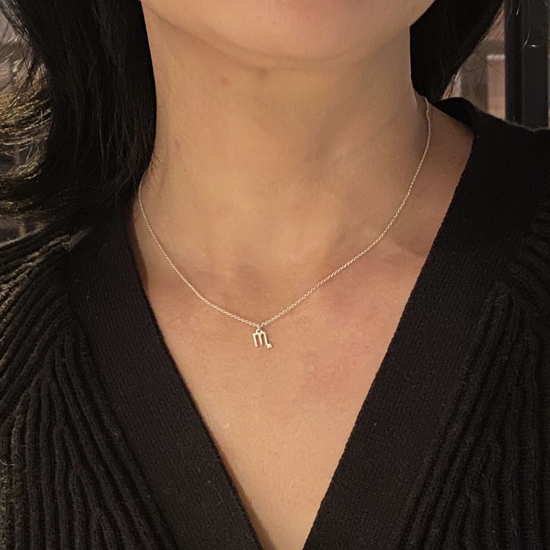 Sterling Silver Scorpio Sign Necklace | Zodiac Necklace | Horoscope Jewelry | mazi + zo