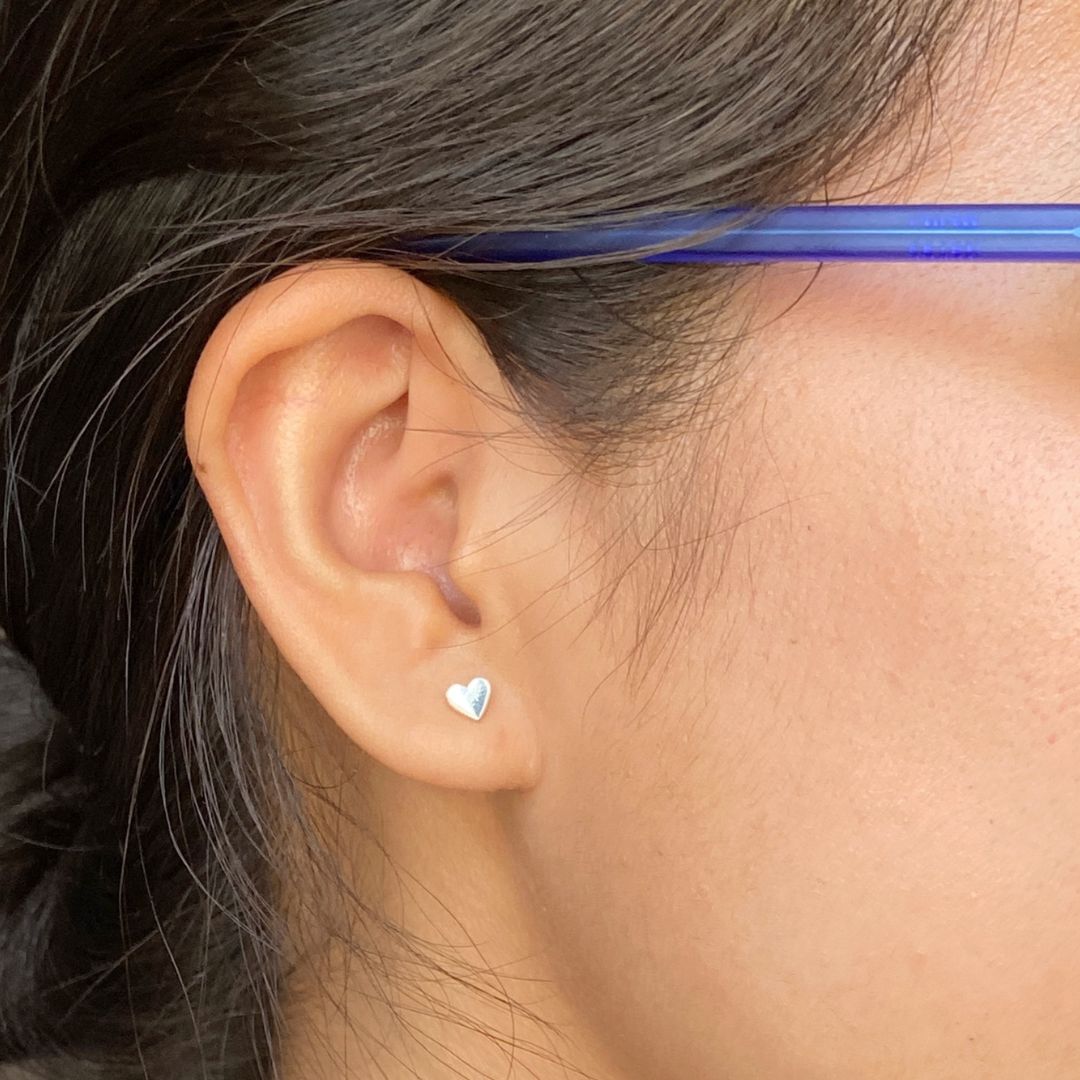 Sterling Silver Heart Earrings | mazi + zo jewelry