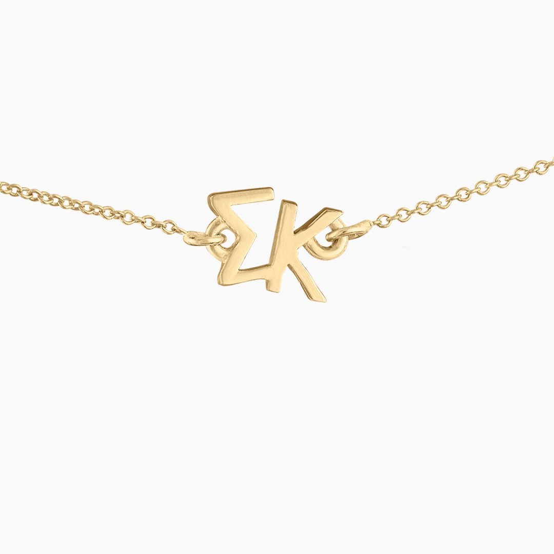 14k Gold Sigma Kappa Necklace | mazi + zo sorority jewelry