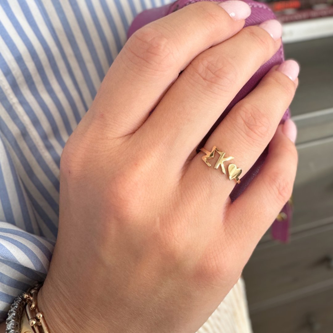 14k Gold Sigma Kappa (SigKap) ring | mazi + zo sorority jewelry