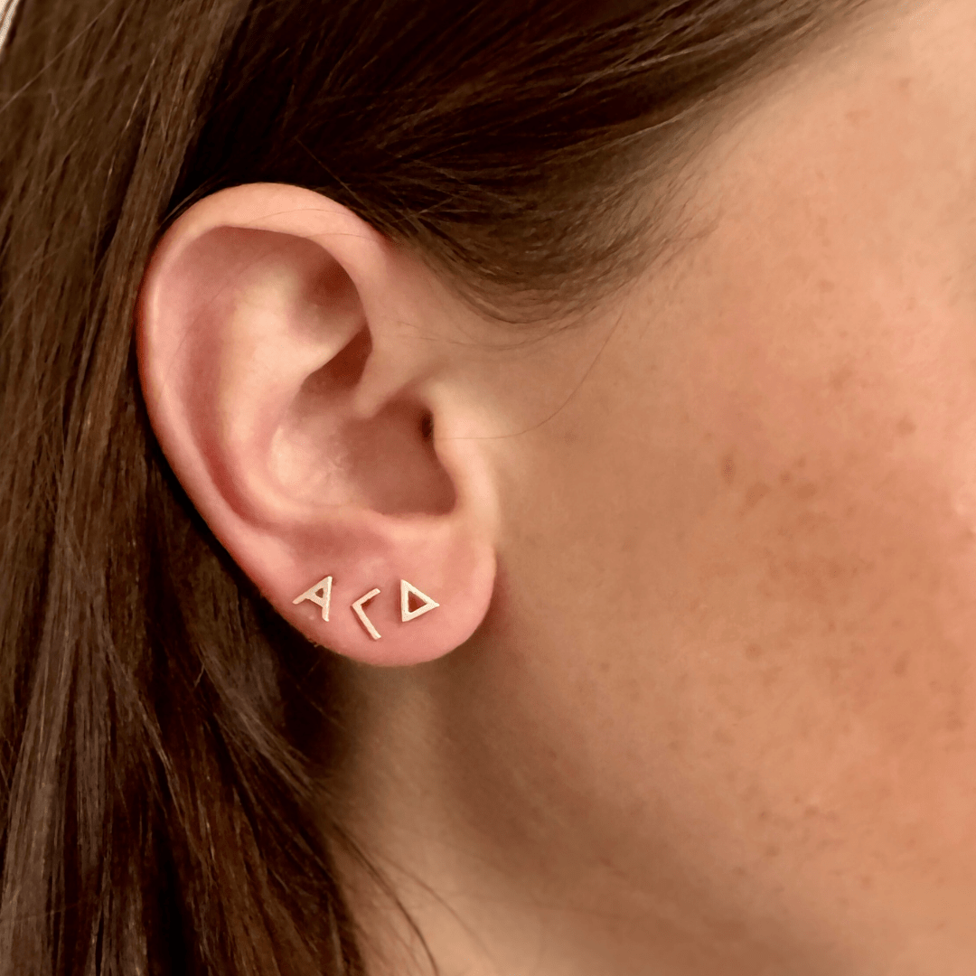 Alpha Gamma Delta Earings | Alpha Gam | Sterling Silver | mazi + zo sorority jewelry