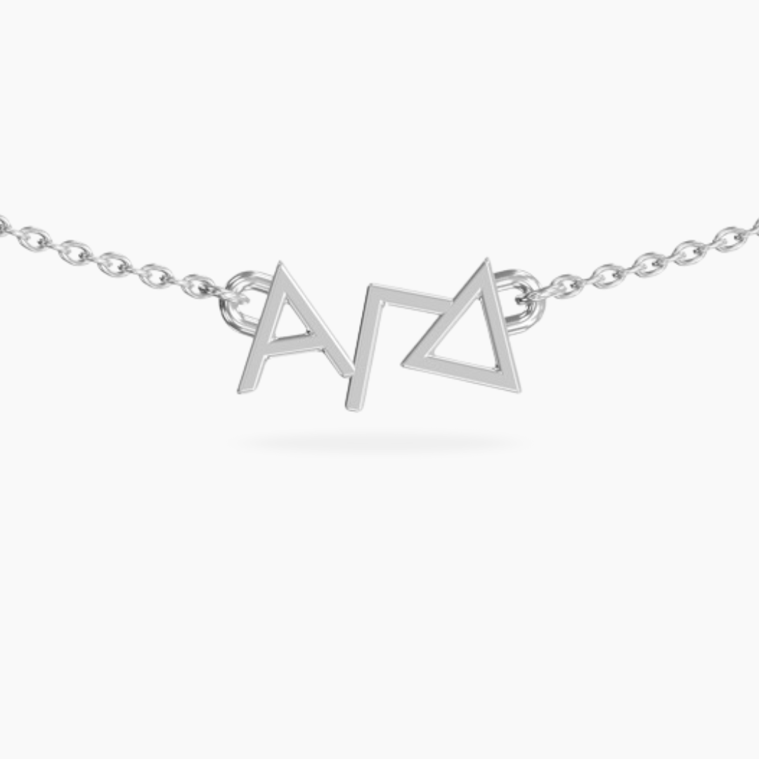 Alpha Gamma Delta Necklace | Sterling Silver | Alpha Gam | mazi + zo sorority jewelry